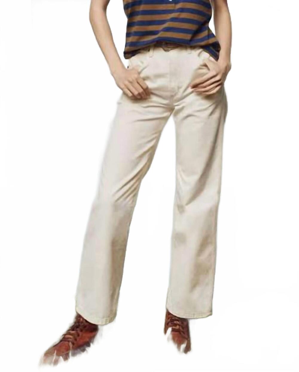 NEW THE GREAT. workwear jeans in natural hemp